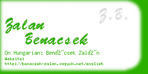 zalan benacsek business card